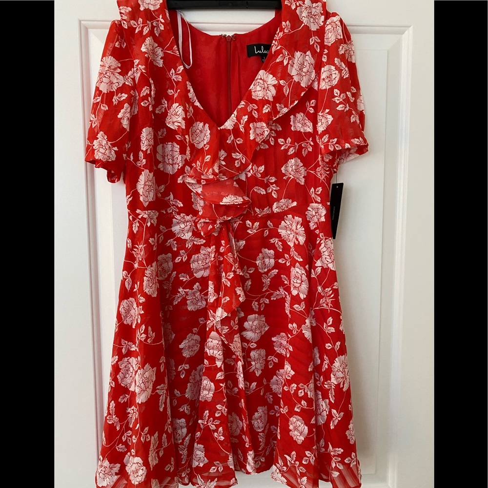 Red/White Flowers Sundress - never been worn, tags still on it!